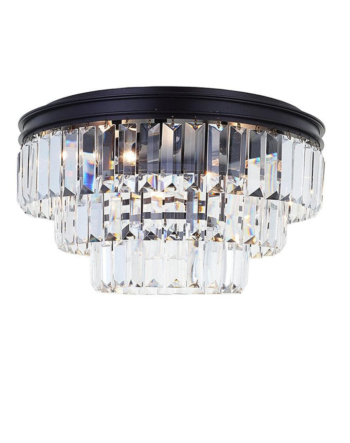 Jordan Collection - Flush Mount Chandelier - Warm Bronze - W:40cm