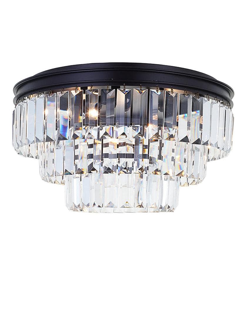 Jordan Collection - Flush Mount Chandelier - Warm Bronze - W:40cm
