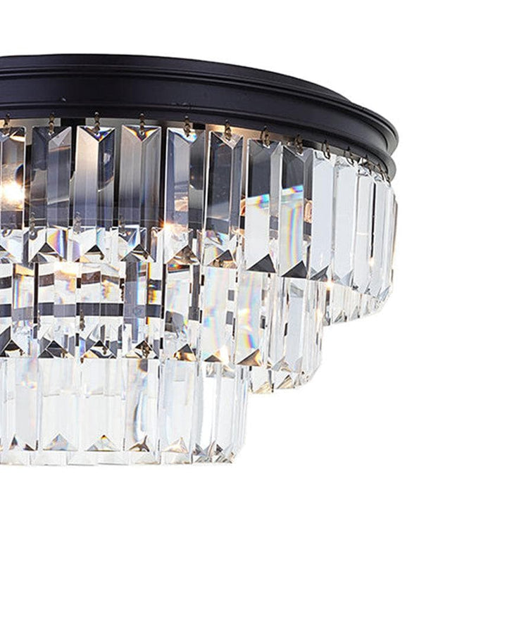 Jordan Collection - Flush Mount Chandelier - Warm Bronze - W:40cm
