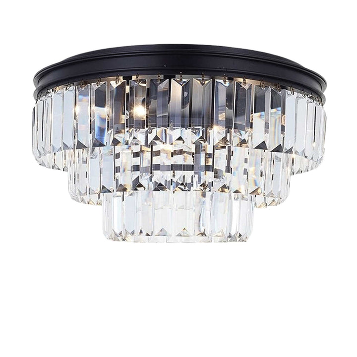 Jordan Collection - Flush Mount Chandelier - Warm Bronze - W:40cm