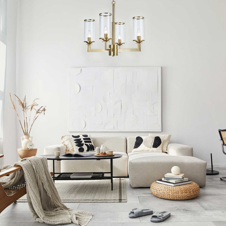 Provincial Collection - 4 Light Chandelier - Brass - Designer Chandelier Australia