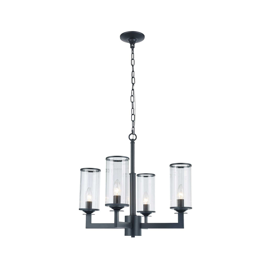 Provincial Collection - 4 Light Chandelier - Matte Black - Designer Chandelier Australia