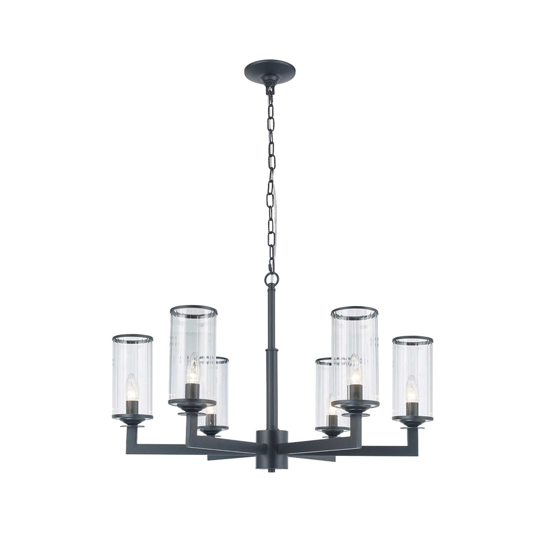 Provincial Collection - 6 Light Chandelier - Matte Black - Designer Chandelier Australia