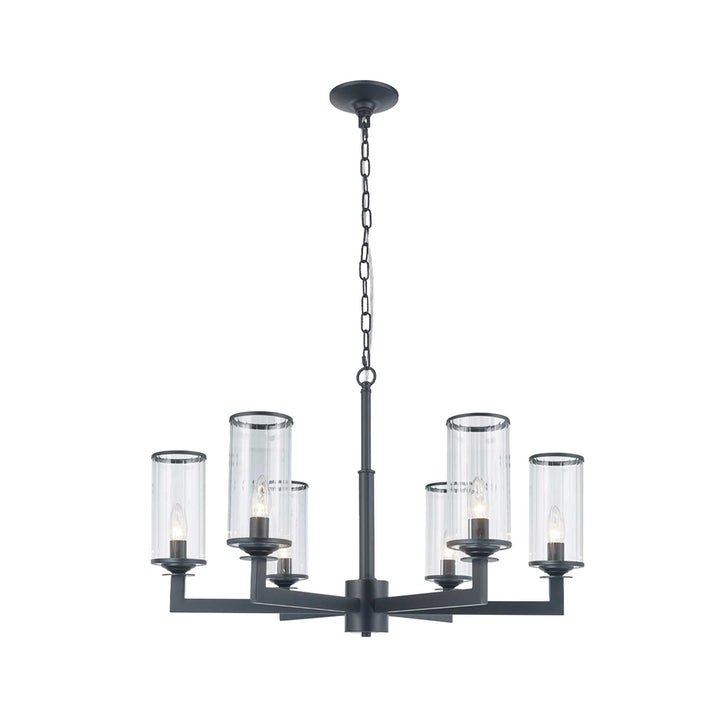 Provincial Collection - 6 Light Chandelier - Matte Black - Designer Chandelier Australia