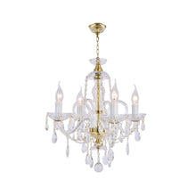 Load image into Gallery viewer, Bohemian Prague 4 Arm Crystal Chandelier - Brass Fixtures
