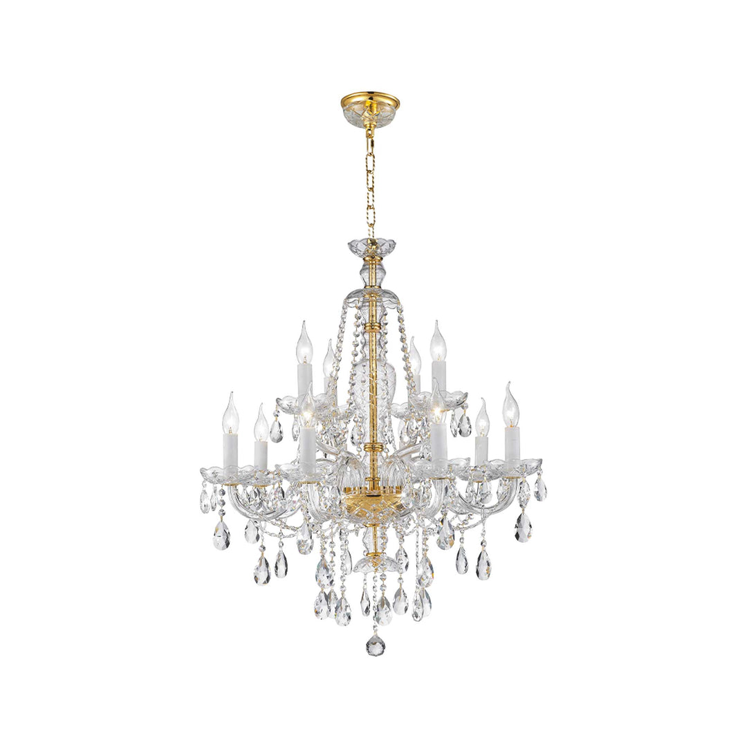 Bohemian Brilliance 12 Arm Crystal Chandelier- GOLD - Designer Chandelier Australia