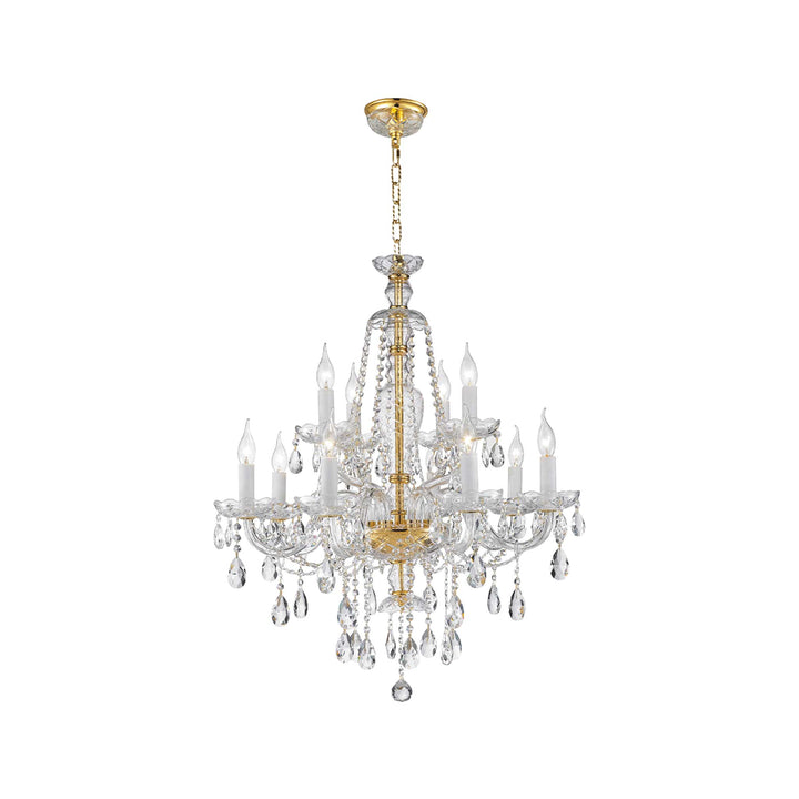 Bohemian Brilliance 12 Arm Crystal Chandelier- GOLD - Designer Chandelier Australia