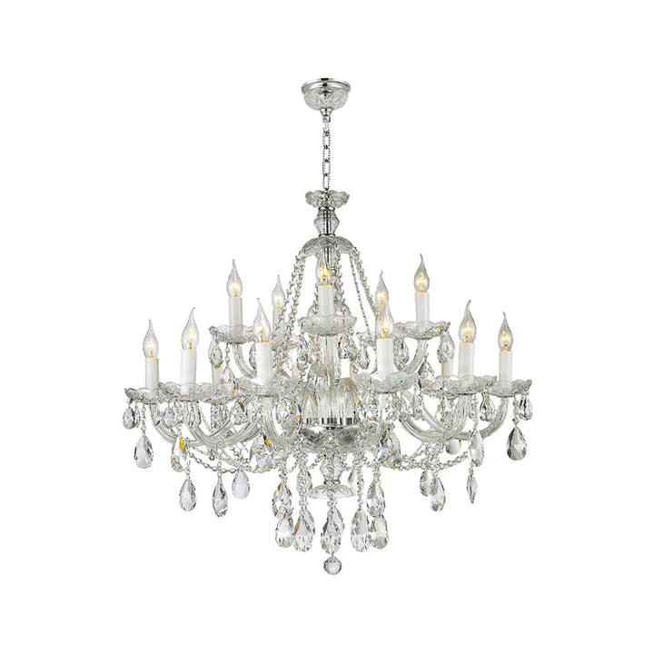 Bohemian Brilliance 15 Arm Crystal Chandelier- CHROME - Designer Chandelier Australia