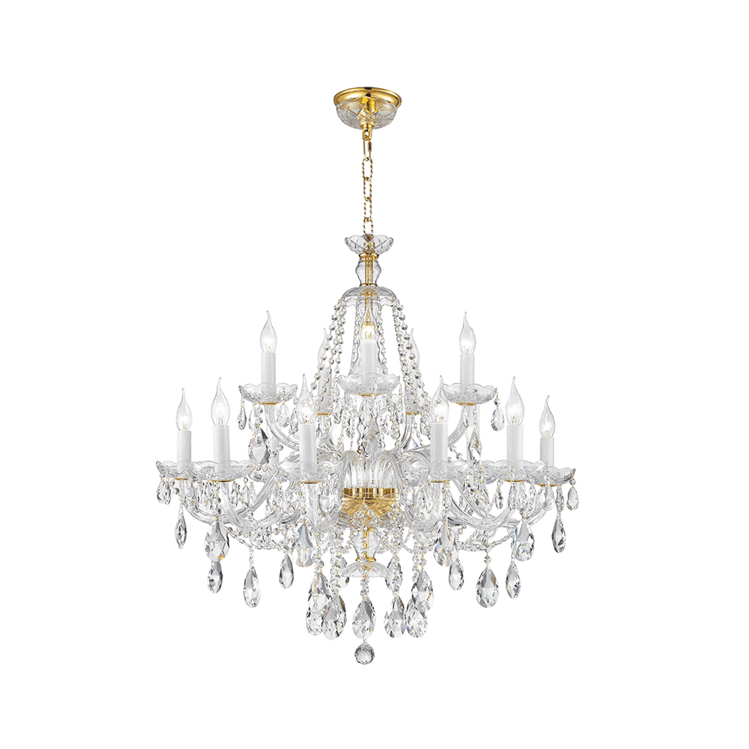 Bohemian Brilliance 15 Arm Crystal Chandelier- GOLD - Designer Chandelier Australia