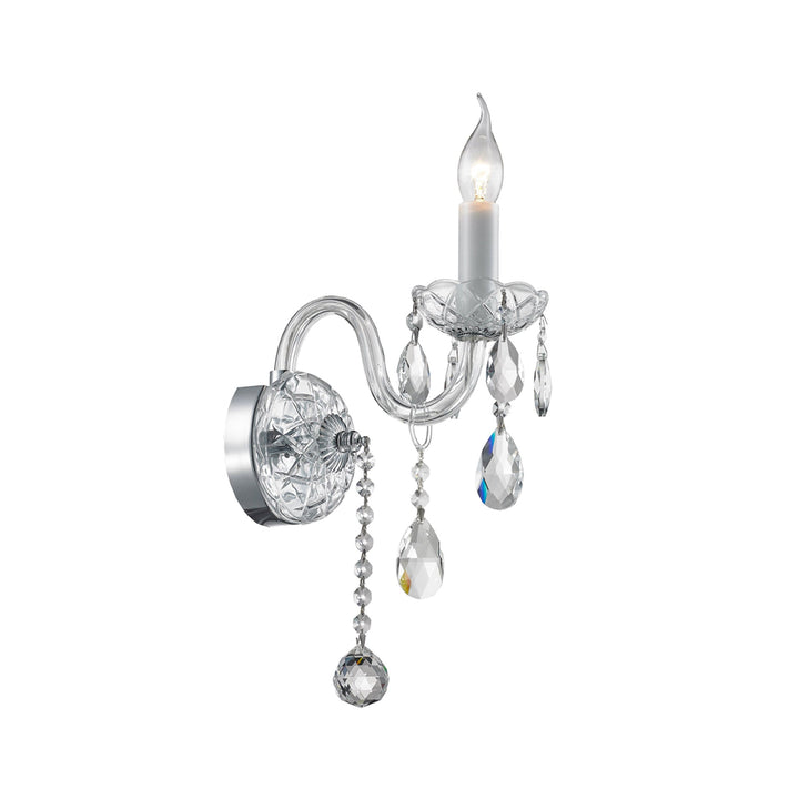 Bohemian Elegance Single Arm Wall Light Sconce- Chrome