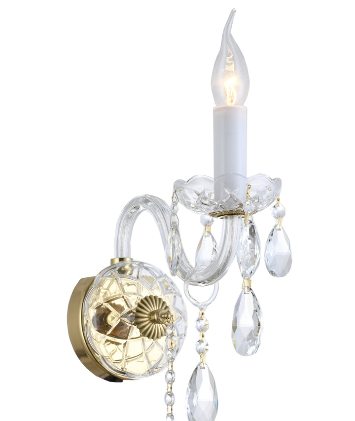 Bohemian Elegance Single Arm Wall Light Sconce – Brass Fixtures to Match Prague Series