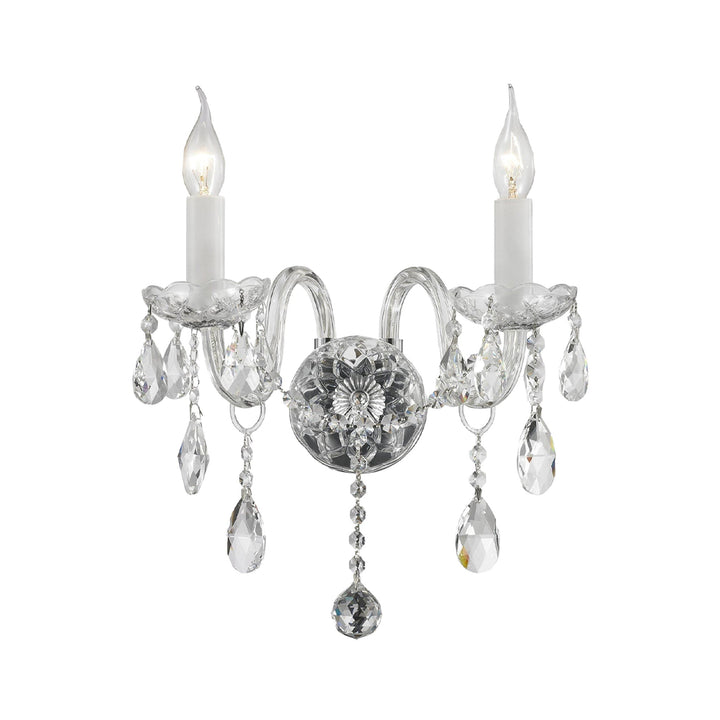Bohemian Elegance Double Arm Wall Light Sconce - Chrome