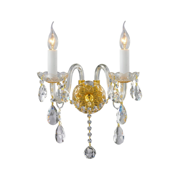 Bohemian Elegance Double Arm Wall Light Sconce - Gold