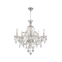 Load image into Gallery viewer, Bohemian Prague 5 Arm Crystal Chandelier - Chrome Fixtures
