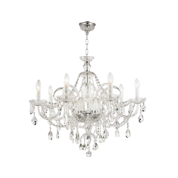 Bohemian Prague 8 Arm Crystal Chandelier - Chrome Fixtures - Designer Chandelier Australia