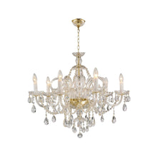 Load image into Gallery viewer, Bohemian Prague 8 Arm Crystal Chandelier - Brass Fixtures

