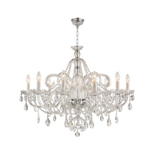 Load image into Gallery viewer, Bohemian Prague 10 Arm Crystal Chandelier - Chrome Fixtures

