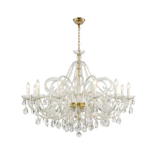 Load image into Gallery viewer, Bohemian Prague 12 Arm Crystal Chandelier - Brass Fixtures
