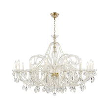 Load image into Gallery viewer, Bohemian Prague 14 Arm Crystal Chandelier - Brass Fixtures
