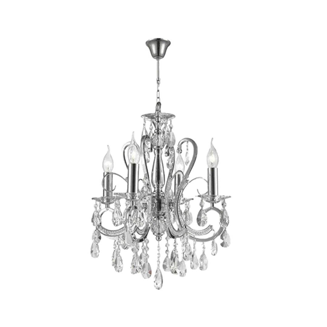 NewYork Princess 4 Arm Chandelier, 42cm - Chrome - Designer Chandelier Australia