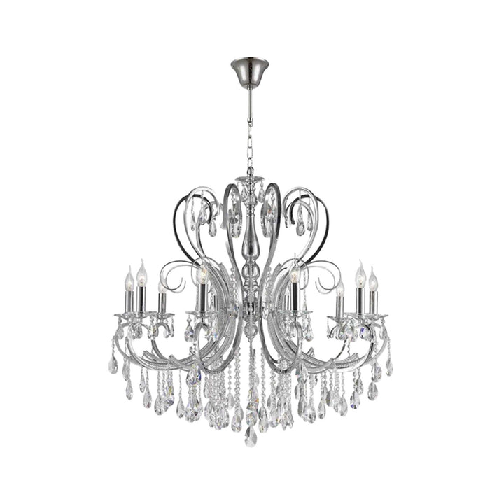 NewYork Princess 10 Arm Chandelier - Chrome -W:90cm