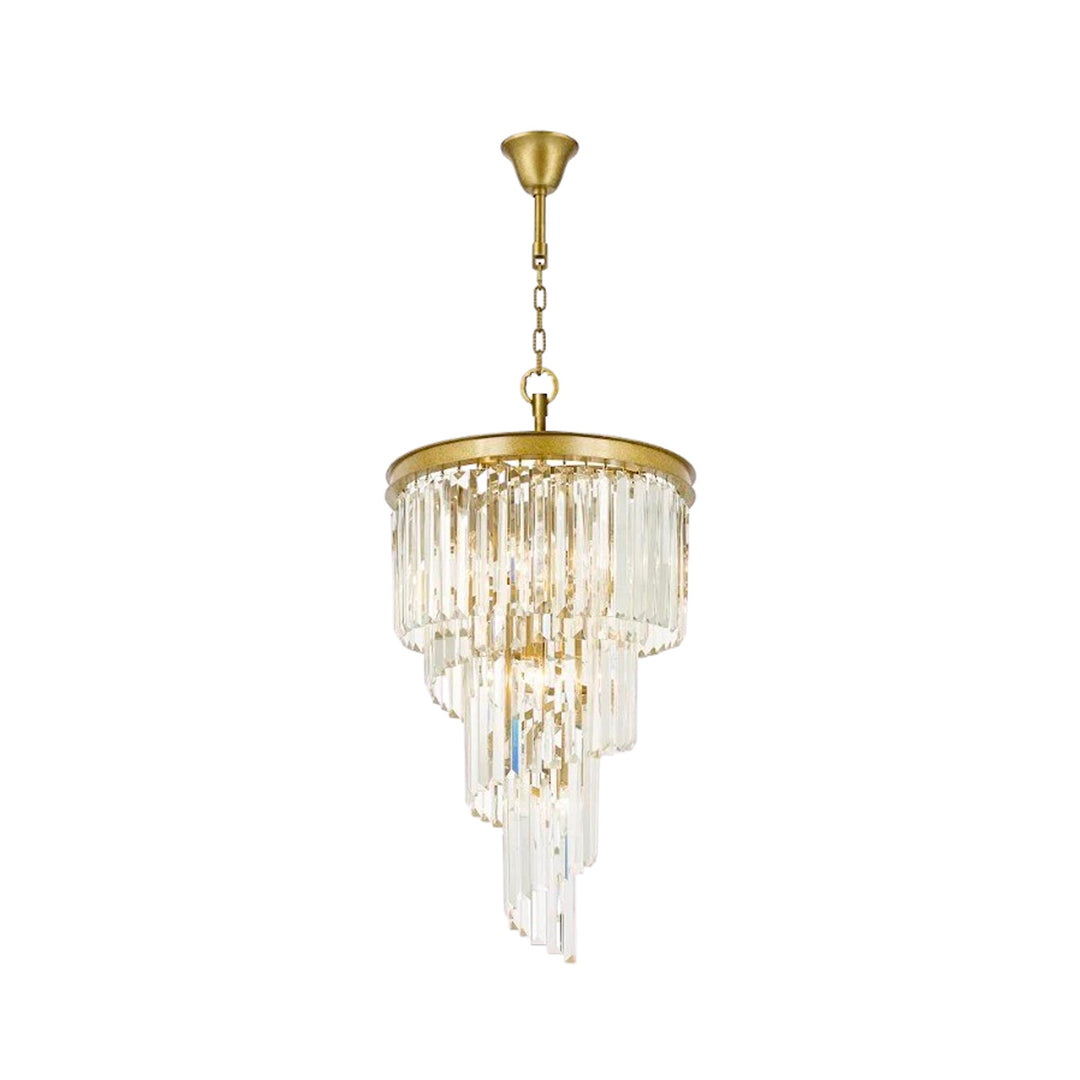 NewYork Oasis Spiral Chandelier - Antique Gold - Width: 40cm - Designer Chandelier Australia