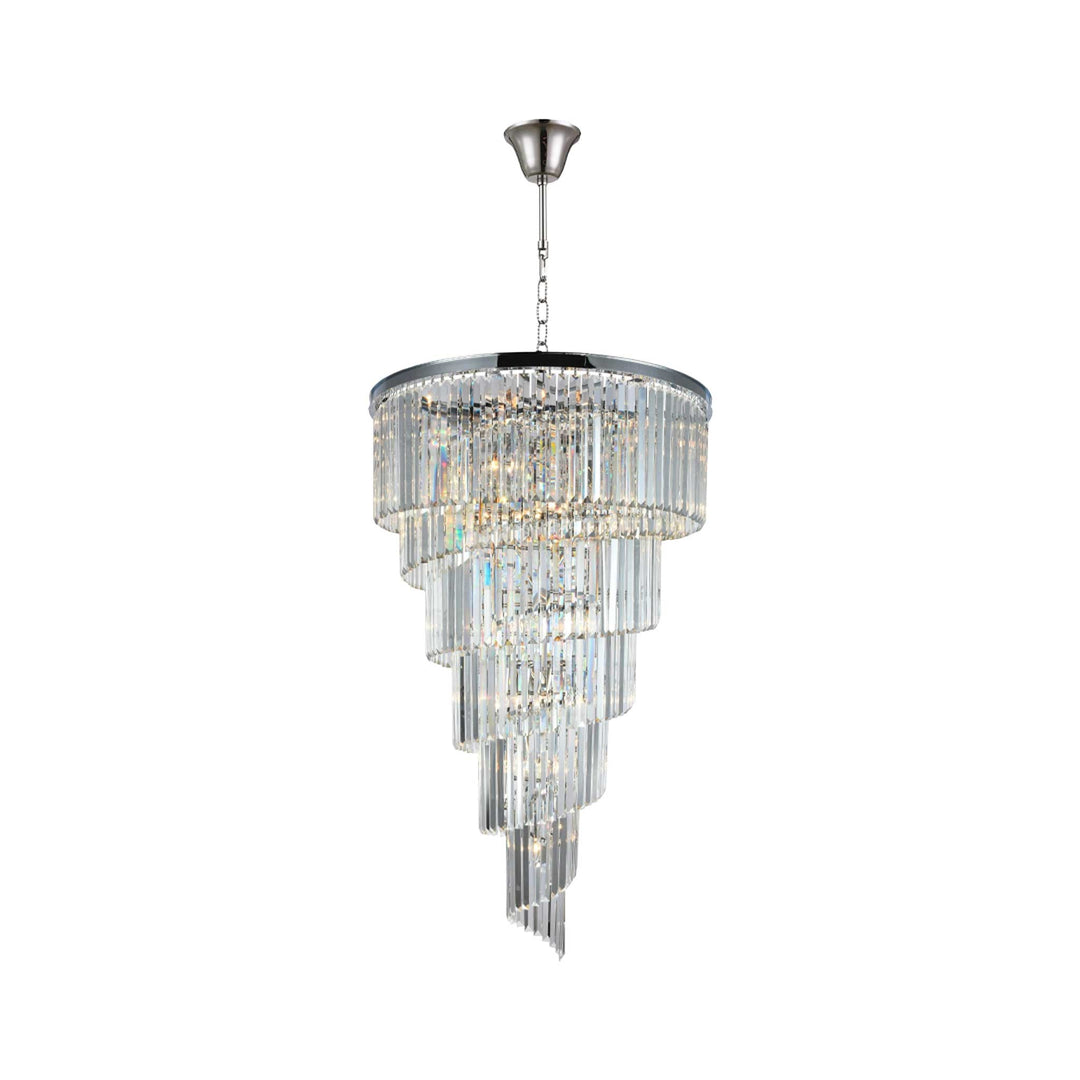 NewYork Oasis Spiral Chandelier - Chrome - Width: 80cm - Designer Chandelier Australia