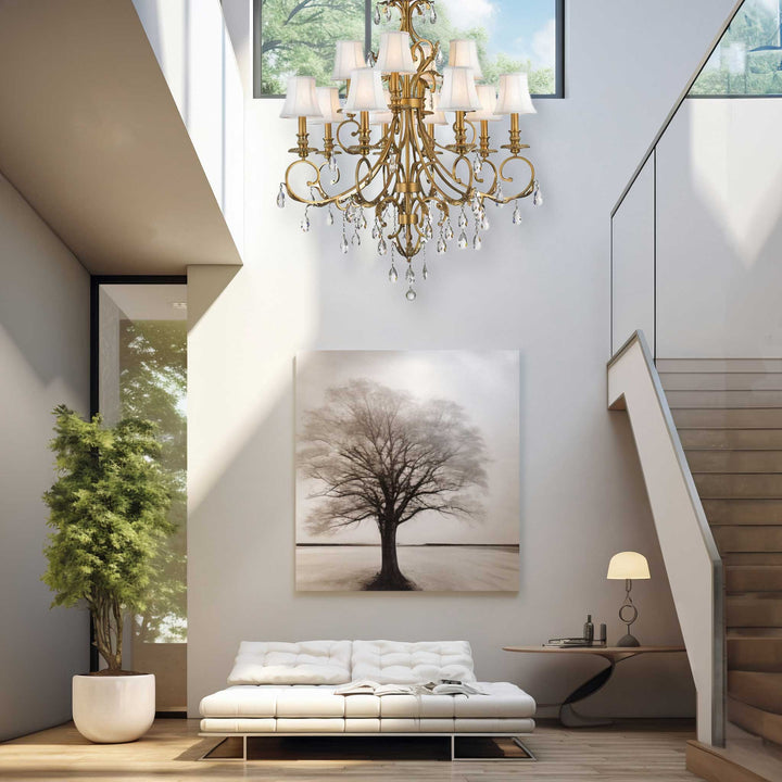 ARIA - Hampton 12 Arm Brass Chandelier