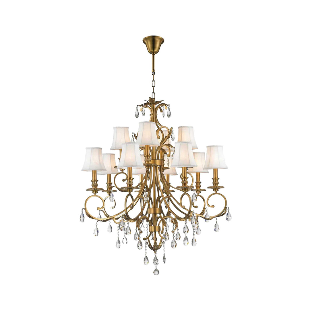 ARIA - Hampton 12 Arm Brass Chandelier