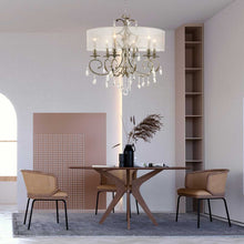 Load image into Gallery viewer, ARIA - Hampton 6 Arm Chandelier - Nickel Plated - Orb Outer Shade
