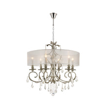 Load image into Gallery viewer, ARIA - Hampton 6 Arm Chandelier - Nickel Plated - Orb Outer Shade
