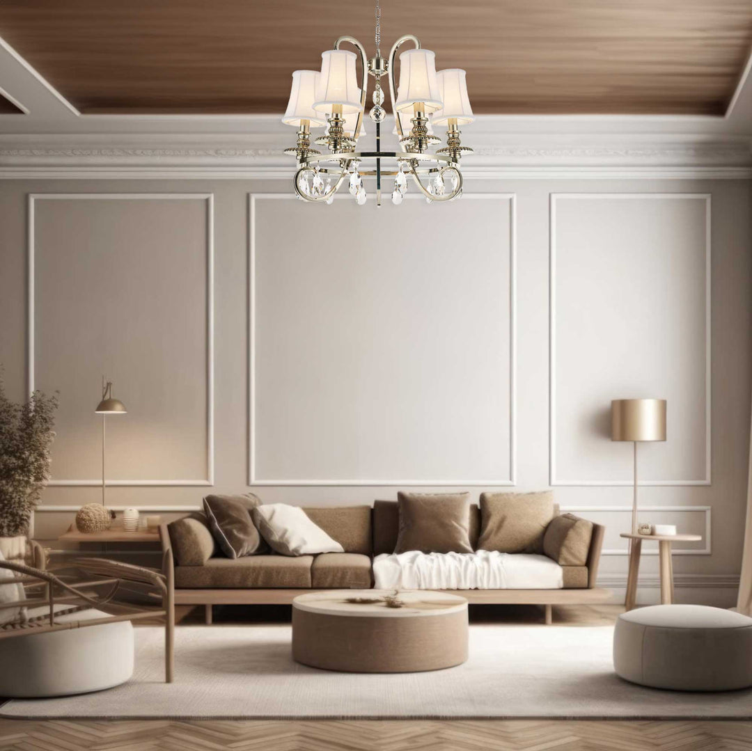 NewYork - Hampton 6 Arm Chandelier - Nickel Plated