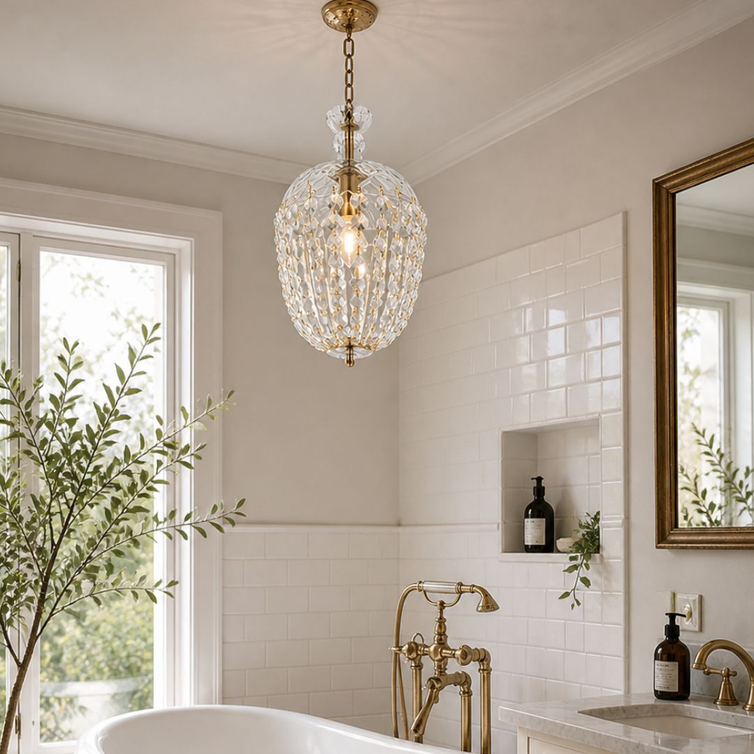Bohemian Basket Chandelier - W:30cm - Brass Fixtures