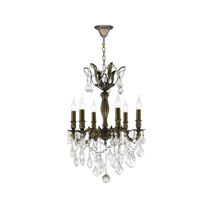 Americana 6 Light Crystal Chandelier - Antique Bronze Style