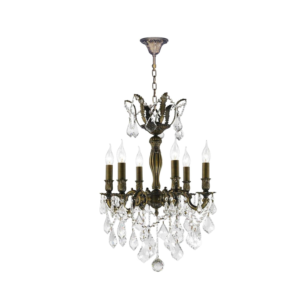 AMERICANA 6 Light Crystal Chandelier - Antique Bronze Style