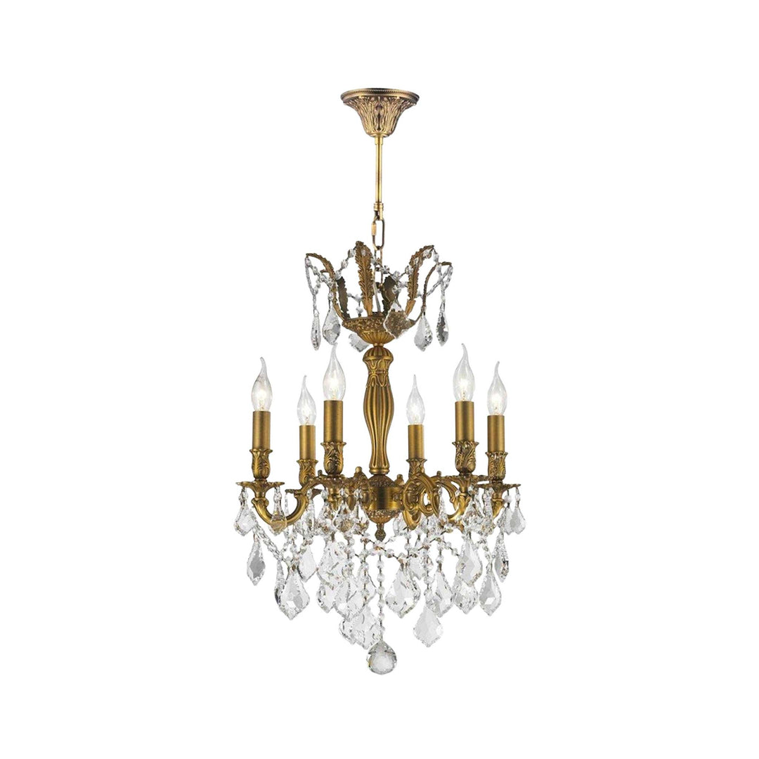 Americana 6 Light Crystal Chandelier - Brass Finish - Designer Chandelier Australia