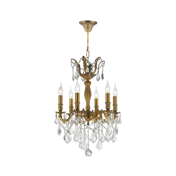 Americana 6 Light Crystal Chandelier - Brass Finish - Designer Chandelier Australia