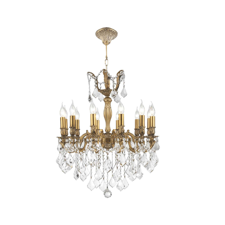 AMERICANA 12 Light Crystal Chandelier - Brass Finish - Designer Chandelier Australia