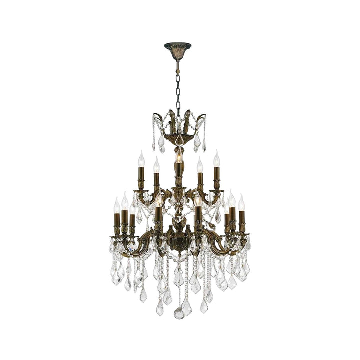Americana 15 Light Crystal Chandelier - Antique Bronze Style - Designer Chandelier Australia