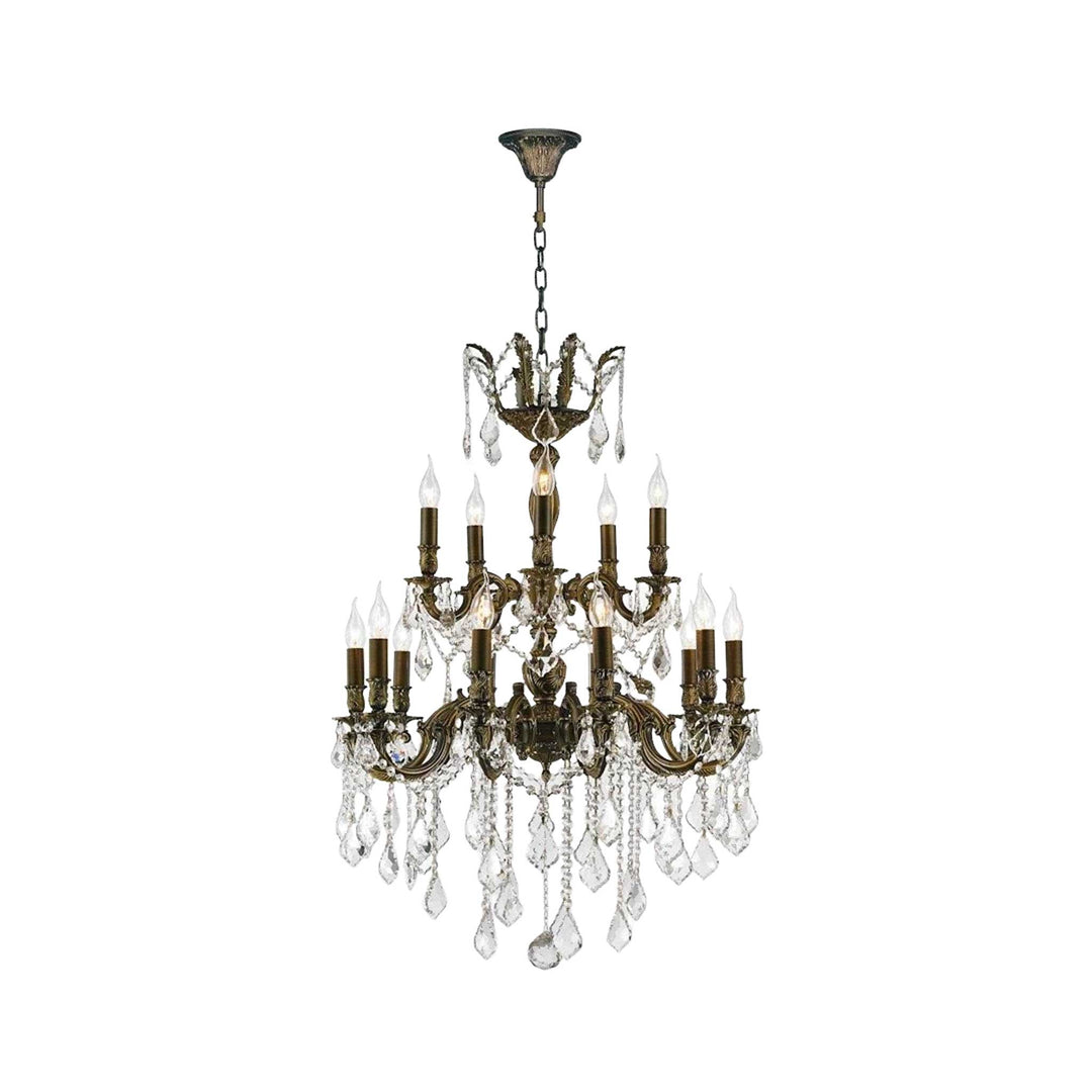 Americana 15 Light Crystal Chandelier - Antique Bronze Style - Designer Chandelier Australia