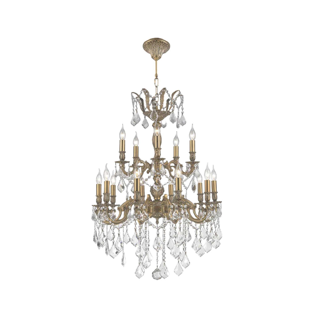AMERICANA 15 Light Crystal Chandelier - Brass Finish - Designer Chandelier Australia