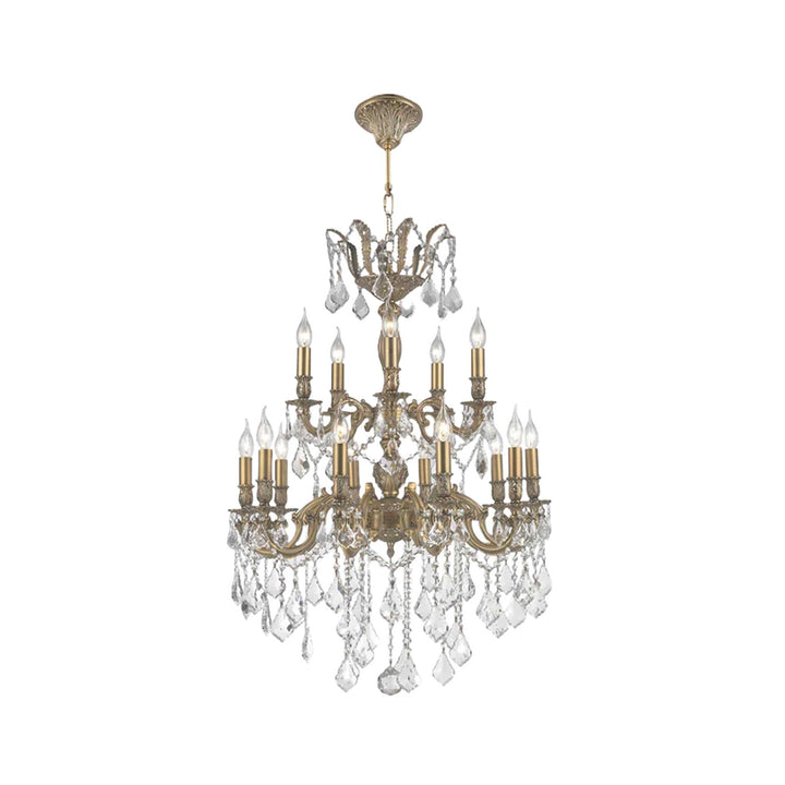 AMERICANA 15 Light Crystal Chandelier - Brass Finish - Designer Chandelier Australia