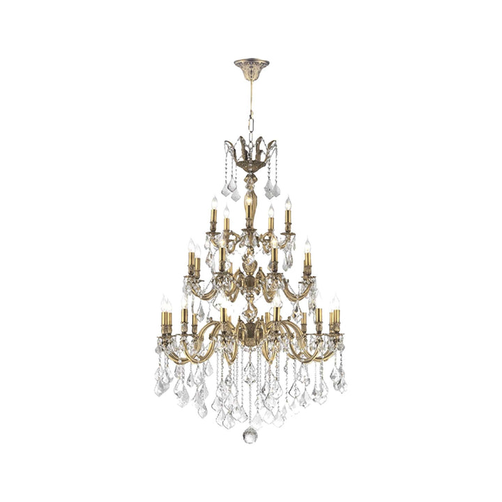 Americana 25 Light Crystal Chandelier - Brass Finish - Designer Chandelier Australia