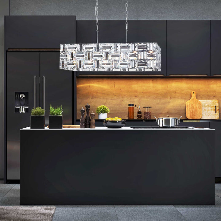 Aurora Bar Light - NewYork Rectangle Bar Chandelier - Length: 90cm - Chrome