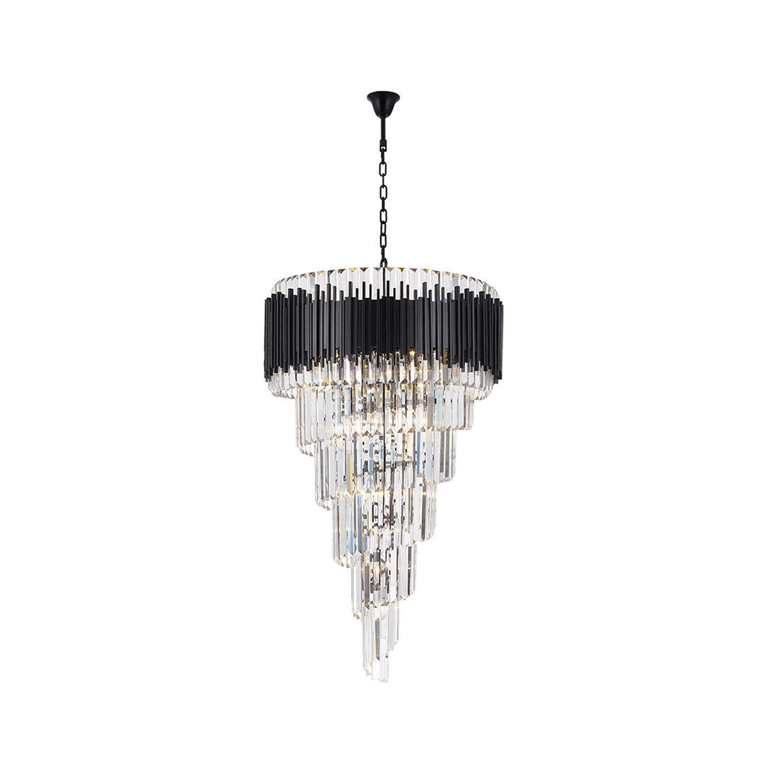 Allegra Collection- 80cm Spiral - Matte Black - Designer Chandelier Australia