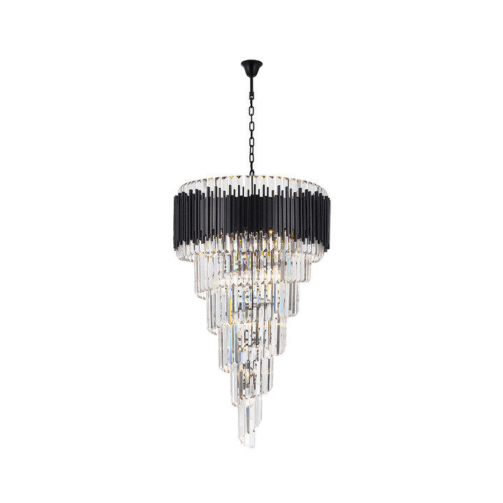 Allegra Collection- 80cm Spiral - Matte Black - Designer Chandelier Australia
