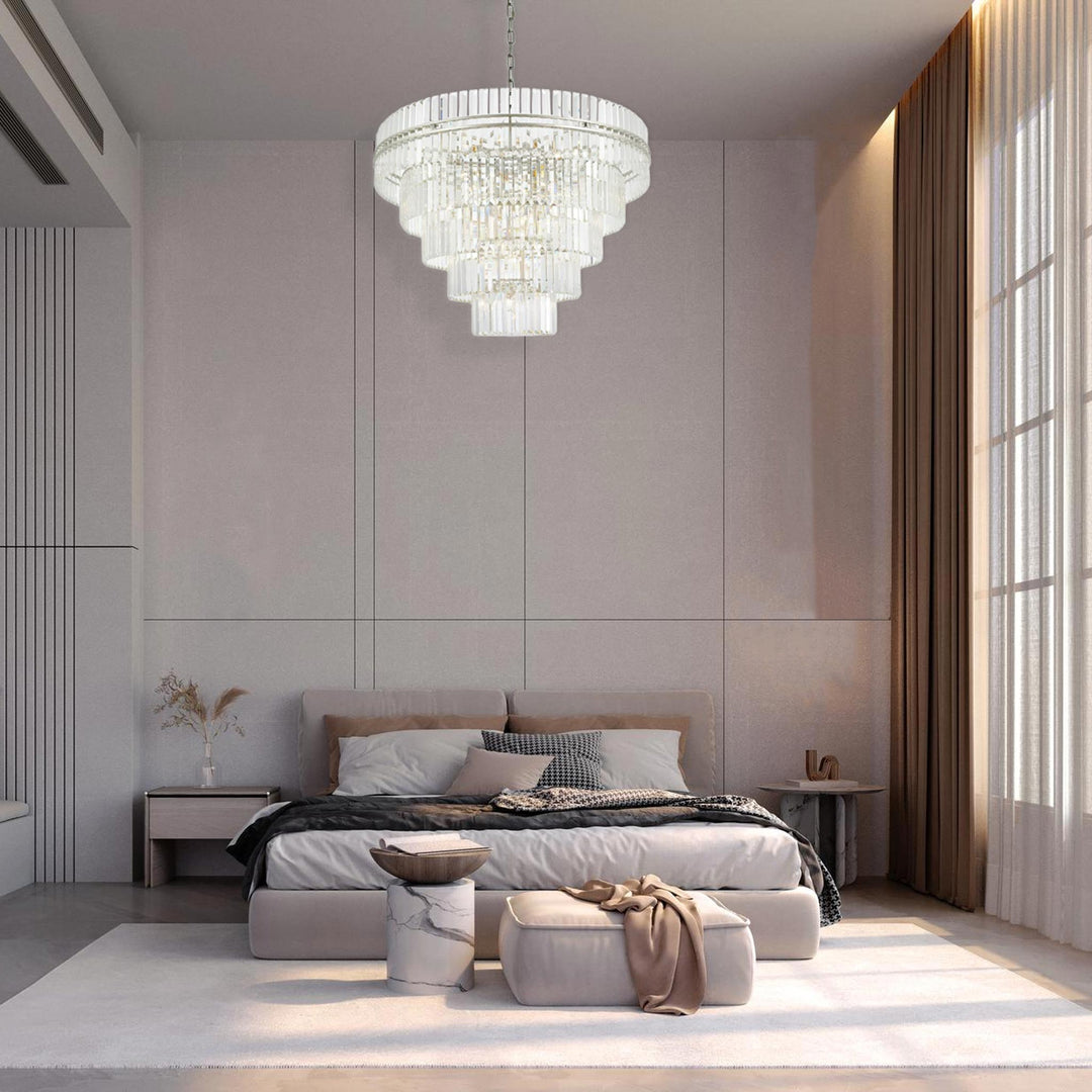 Ashton Collection - Five Tier Chandelier - 120cm - Champagne Finish