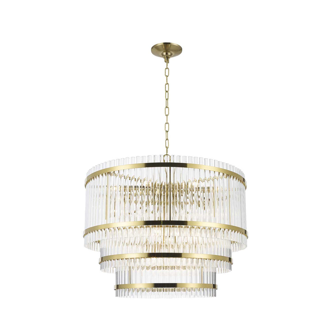 Harlow Collection - 3 Layer Chandelier - Satin Brass - W:80cm - Designer Chandelier Australia
