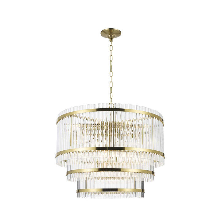 Harlow Collection - 3 Layer Chandelier - Satin Brass - W:80cm - Designer Chandelier Australia