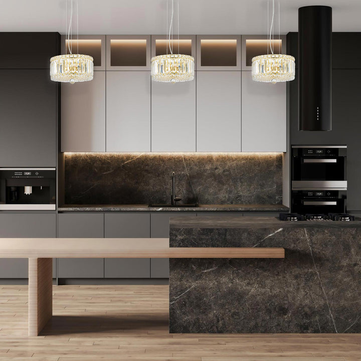 Modular Crystal Pendant - 30cm - Gold Fixtures